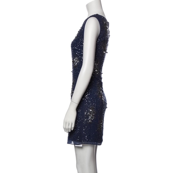 BADGLEY MISCHKA Cocktail Dress | Navy+Silver | US0 (NWOT) - Picture 6 of 10